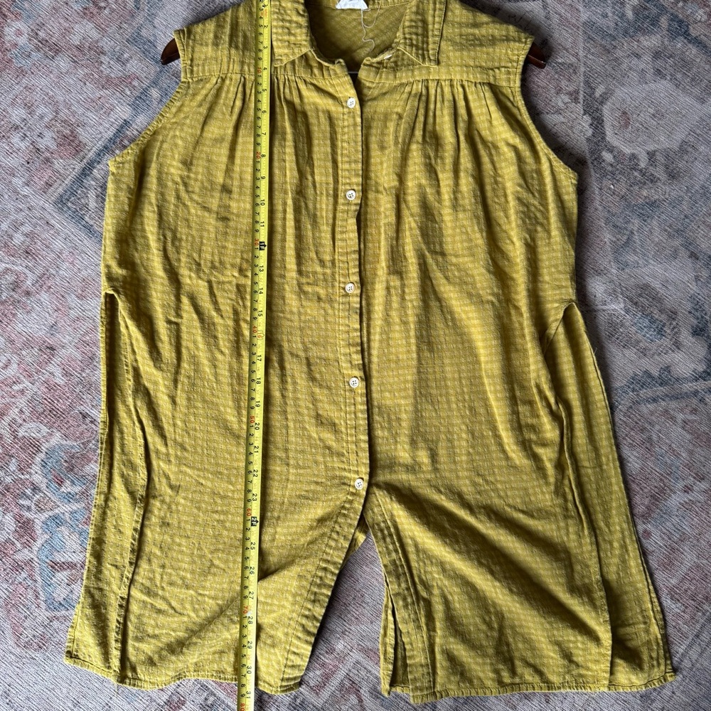 Anthropologie Checkered Tunic Hem Thread Medium Cottagecore Coastal Cowgirl Boho - Picture 11 of 14